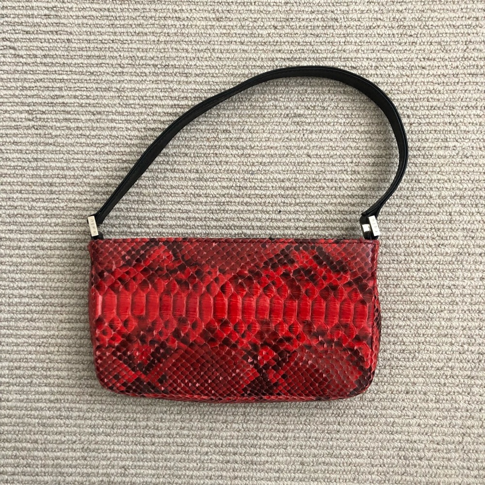 Rafe red snakeskin evening bag